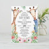 Giraffe- en Tropische graan-Baby shower Kaart (Staand voorkant)