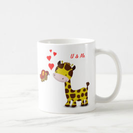 Giraffe en vlinder in liefde koffiemok