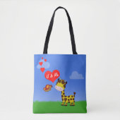 Giraffe en vlinder in liefde tote bag (Voorkant)