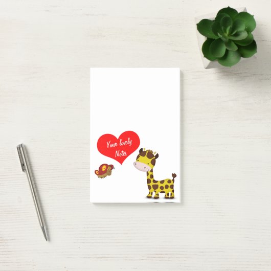 Giraffe- en vlinderbloemnoot post-it® notes (Kantoor)
