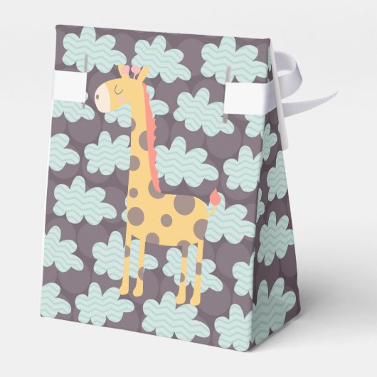 Giraffe en wolken bedankdoosjes (Achterkant)