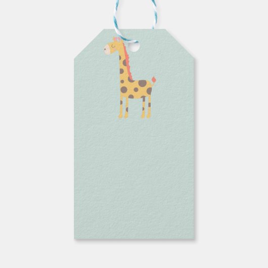 Giraffe en wolken cadeaulabel (Achterkant)