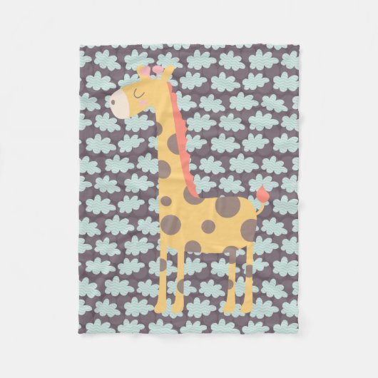 Giraffe en wolken fleece deken (Voorkant)