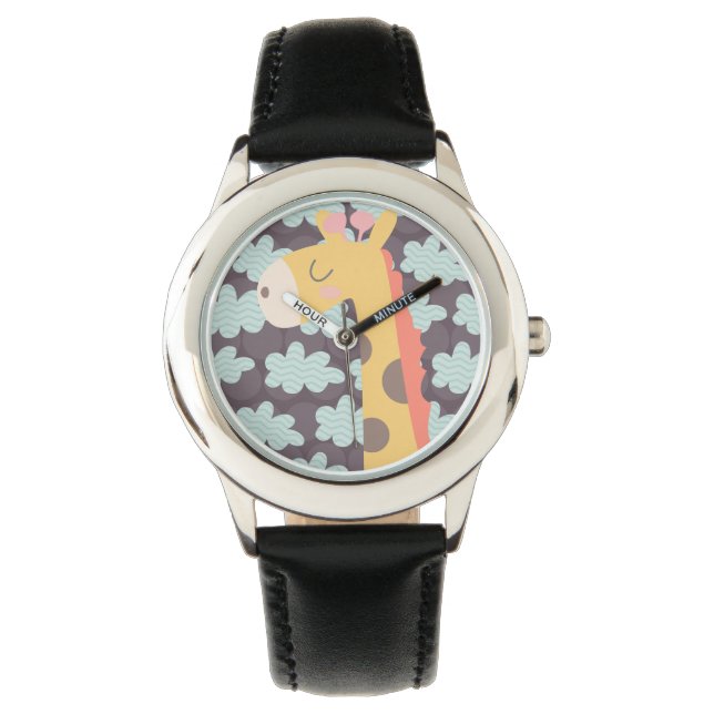 Giraffe en wolken horloge (Voorkant)