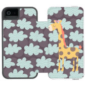 Giraffe en wolken incipio iPhone portemonnee hoesje (Agenda Open)