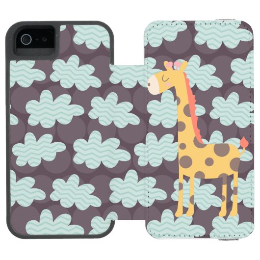 Giraffe en wolken incipio iPhone portemonnee hoesje (Agenda Open)