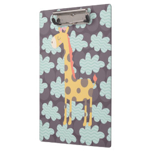 Giraffe en wolken klembord