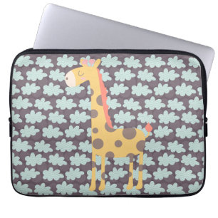 Giraffe en wolken laptop sleeve