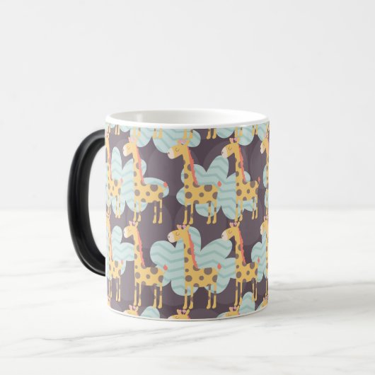 Giraffe en wolken magische mok (Voorkant links)