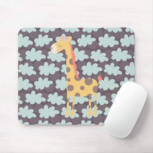 Giraffe en wolken muismat (Met muis)