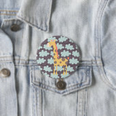 Giraffe en wolken ronde button 7,6 cm (In situ)