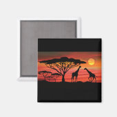 Giraffe-en-zonneschijn- Magneet (Voorkant / Achterkant)