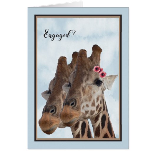 Giraffe Engagement Card, Zoo Party (Voorkant)