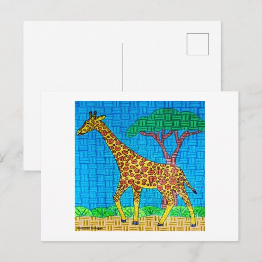Giraffe (enkel) - Briefkaart (Voorkant / Achterkant)