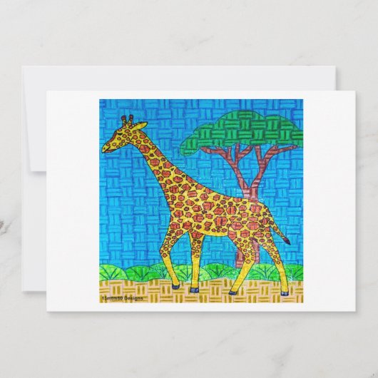 Giraffe (enkel) - Wenskaart Feestdagenkaart (Voorkant)