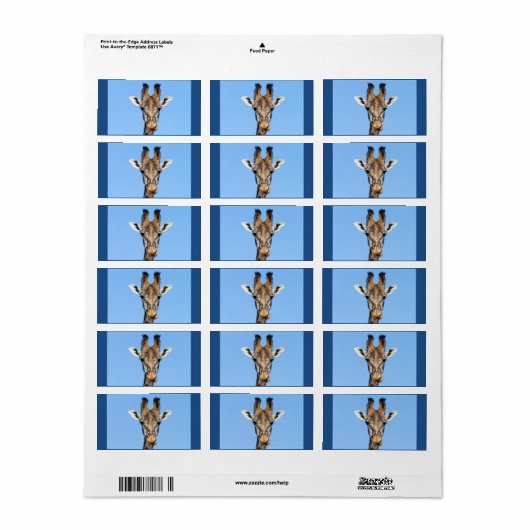 Giraffe Etiket (Full Sheet)