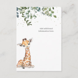 Giraffe Eucalyptus Baby shower Informatiekaartje
