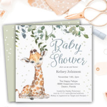 Giraffe Eucalyptus Greenery Baby shower