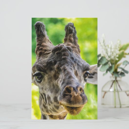 Giraffe Eyelashes Briefpapier (Staand voorkant)