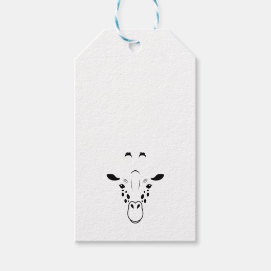 Giraffe Face Silhouette Cadeaulabel (Voorkant)