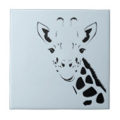 Giraffe Face Silhouette Tegeltje (Voorkant)