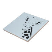 Giraffe Face Silhouette Tegeltje (Zijkant)