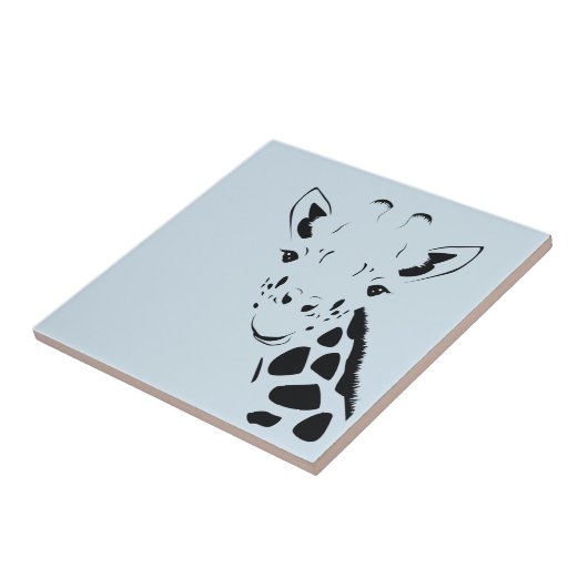 Giraffe Face Silhouette Tegeltje (Zijkant)