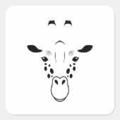 Giraffe Face Silhouette Vierkante Sticker (Voorkant)