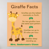 Giraffe Facts Classroom Poster (Voorkant)