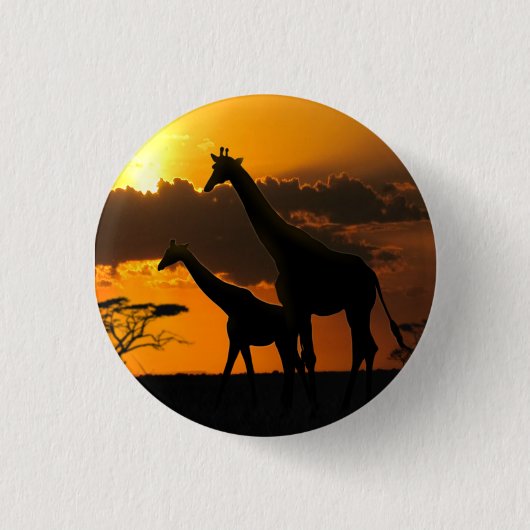Giraffe Familie 2 Ronde Button 3,2 Cm (Voorkant)