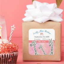 Giraffe Familie baby meisje Geboortedatum geboorte