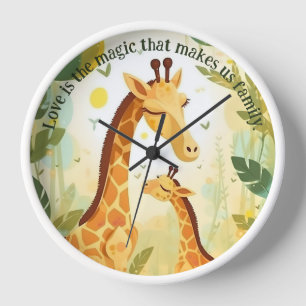 Giraffe Familie   Dierdieren   Wandklok