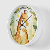 Giraffe Familie | Dierdieren | Wandklok (Hoek)