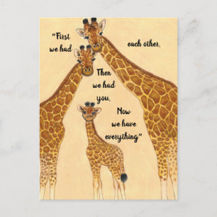 Giraffe familie~First had elkaar, nu alles Briefkaart