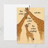 Giraffe familie~First had elkaar, nu alles Briefkaart (Voorkant / Achterkant)