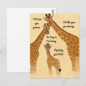 Giraffe Familie - Hou van je voor altijd Briefkaart (Voorkant / Achterkant)