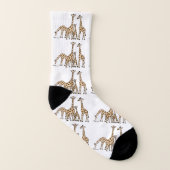 Giraffe familie in bruine en beige sokken (Links binnenkant)