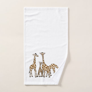 Giraffe familie in handdoeken in bruin en beige ha