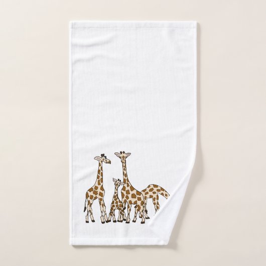 Giraffe familie in handdoeken in bruin en beige ha (Handdoek)