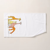 Giraffe Familie in Oranje en geel handdoek (Handdoek)