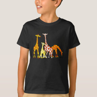Giraffe familie in Oranje en geel Kind shirt