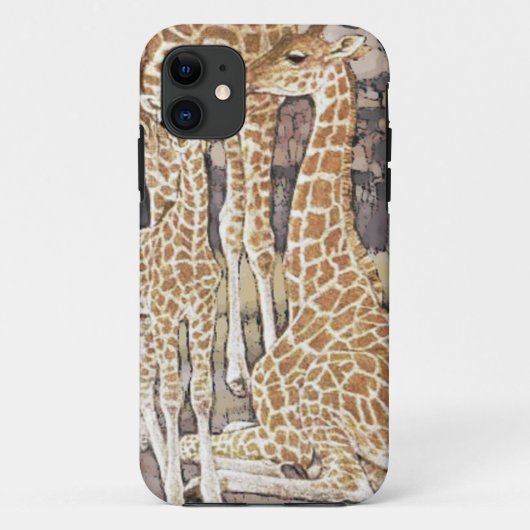 Giraffe Familie iPhone 5 Hoesje (Achterkant)