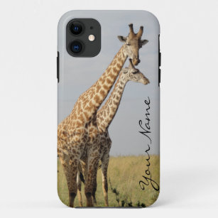 Giraffe Familie iPhone SE + 5 Hoesje personalisere