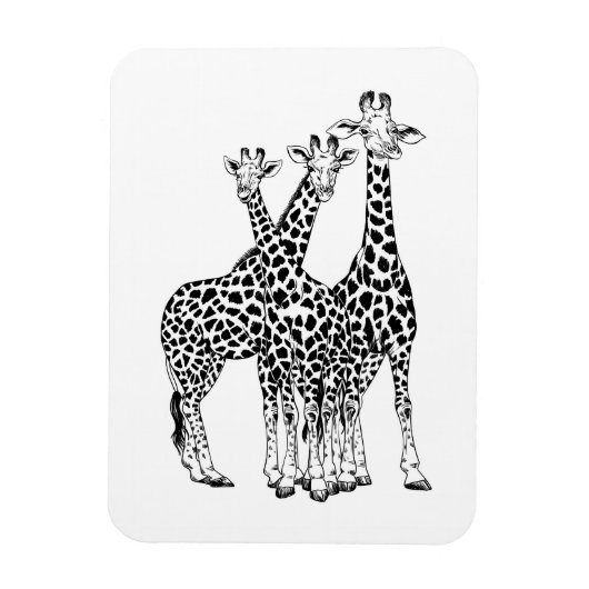 Giraffe familie magneet (Verticaal)