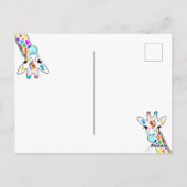 Giraffe Familie met hand-schilderen Kunstmint Groe Briefkaart (Achterkant)