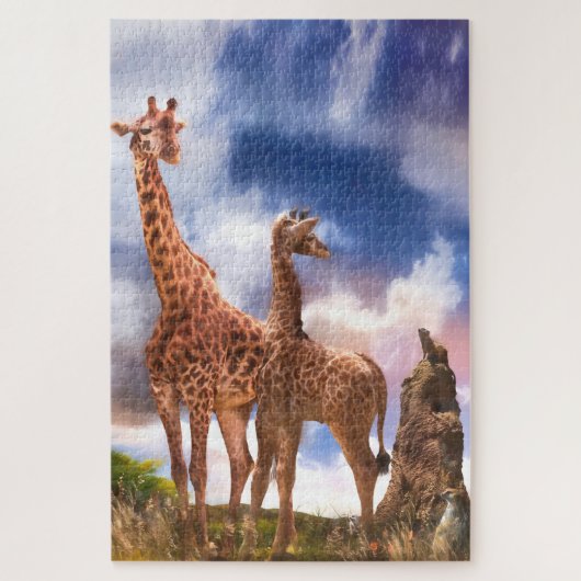 Giraffe familie MOMMY WAS IK OOIT ZO KLEIN? Legpuzzel (Verticaal)