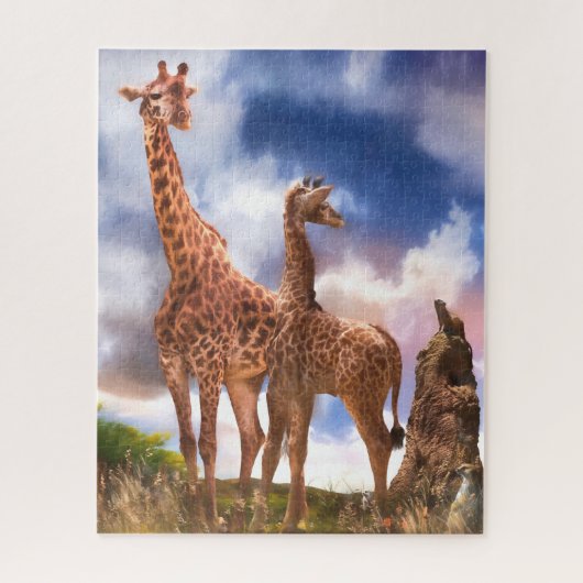 Giraffe familie MOMMY WAS IK OOIT ZO KLEIN? Legpuzzel (Verticaal)