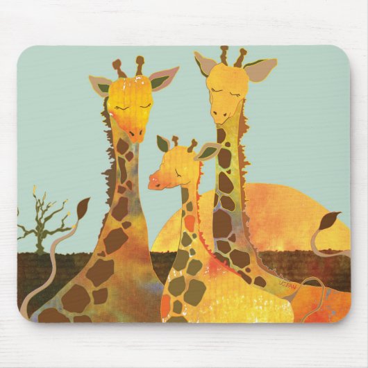 Giraffe Familie Muismat (Voorkant)
