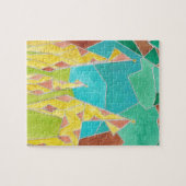 Giraffe Familie Originele Abstracte Kunst Legpuzzel (Horizontaal)