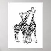 Giraffe familie poster (Voorkant)